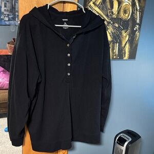 Black Hooded Maternity Sweater